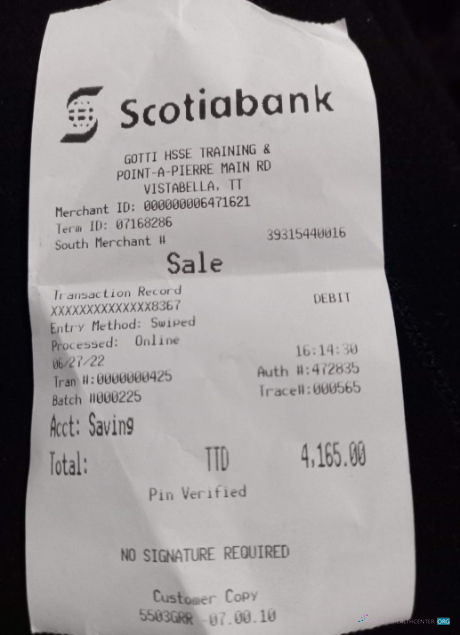 Download Canada Scotiabank payment receipt Photoshop template